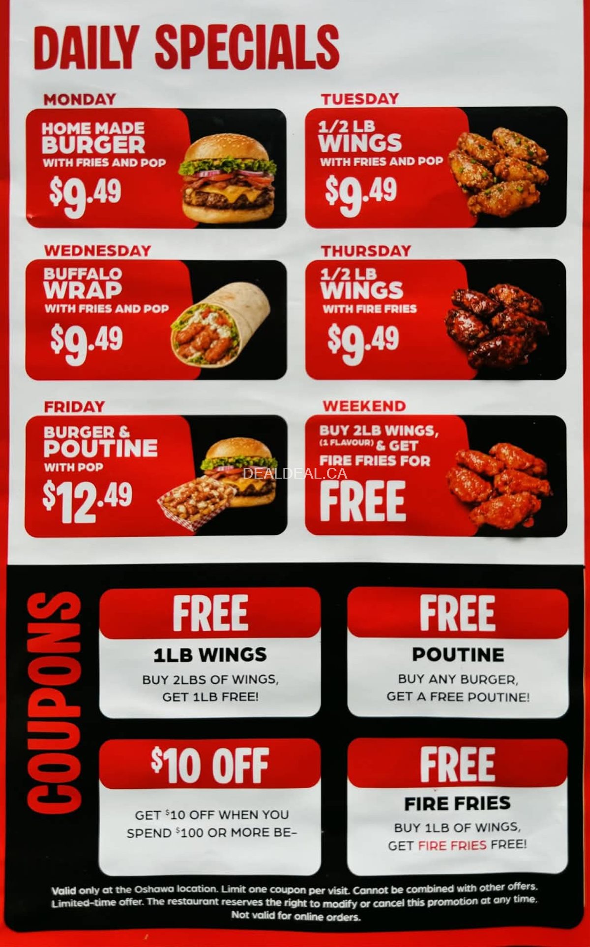 Fire Wings Express Oshawa Deals | Daily Specials & Coupons | DealDeal.ca