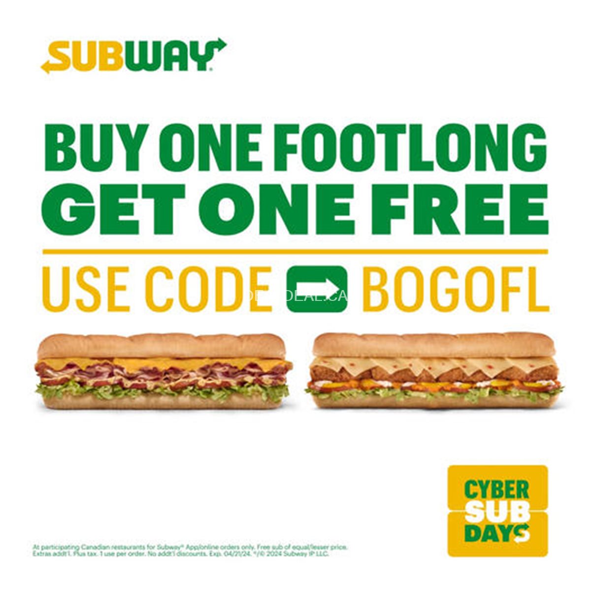 Buy One Footlong Get One Free At Subway