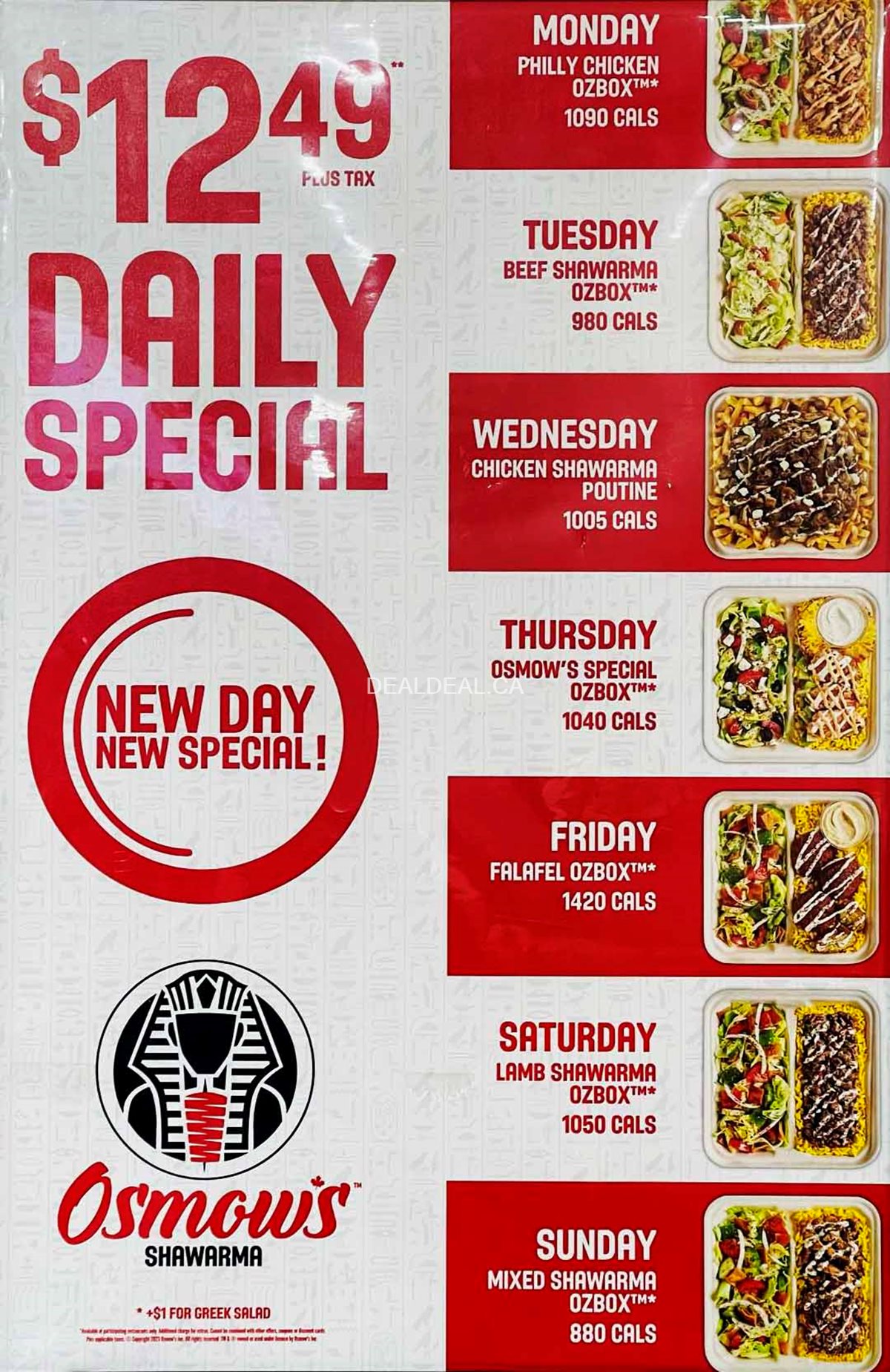 Osmow's Shawarma Daily Deals Specials 2024