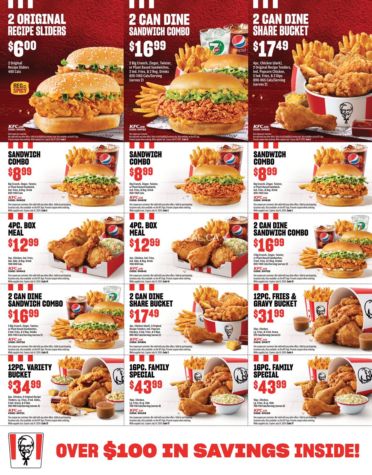 KFC Ontario Exclusive Coupons, Flyers, and Deals 2024