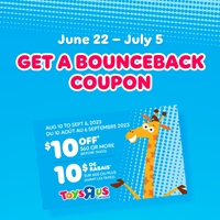 When you make in-store purchase, get a coupon for $10 off a future purchase of $60 or more (before taxes) at Toys "R" Us