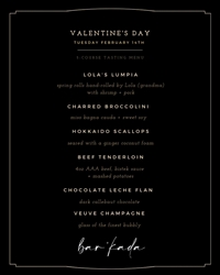 Valentine's Day 5-Course Tasting Menu