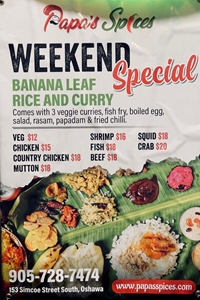 Banana Leaf Rice and Curry - Weekend Special