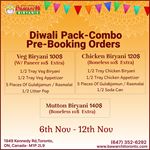 Diwali Pack - Combo at Bawarchi Biryanis - Toronto