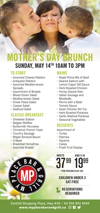 Mother's Day Brunch at My Place Bar & Grill