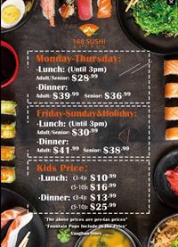 All You Can Eat Buffet at 168 Sushi Buffet