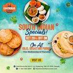Get 20% Off on all Idlis, Dosas and Pooris at Charminar Pickering