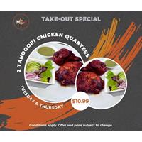 Tuesday & Thursday Special - Two Tandoori Quarter Deal at Milanu's Tandoori Grill