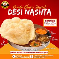 Bundu Khan's special Halwa Puri is served on Sundays.